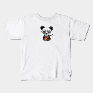 Baby Panda Playing German Flag Guitar Kids T-Shirt